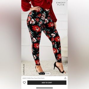 Shein Emery Rose Plus Floral Print Pants